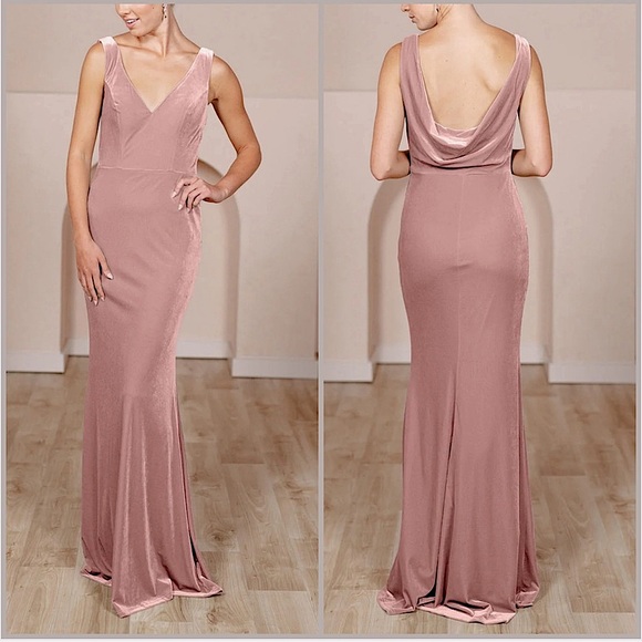 Revelry Dresses & Skirts - REVELRY Dakota Velvet Maxi Dress Size 10 in Blush Pink